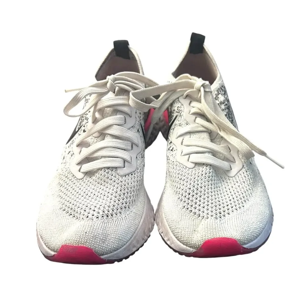 Nike Epic React Flyknit 2 Oreo Pink Punning Women's White 8.5
